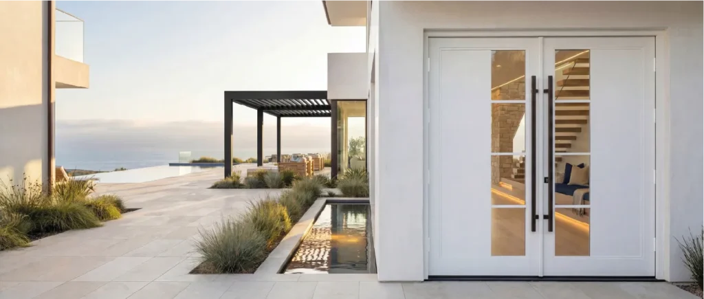 White Double Doors Hurricane Impact