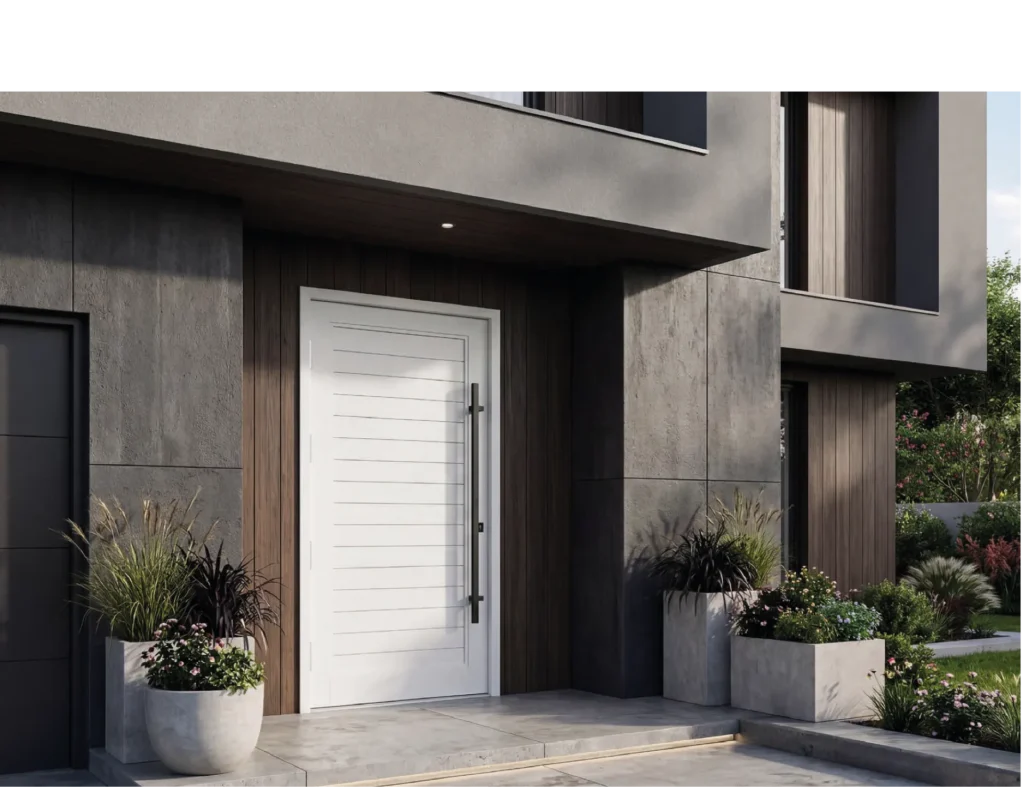 White Paneled Door Hurricane Impact